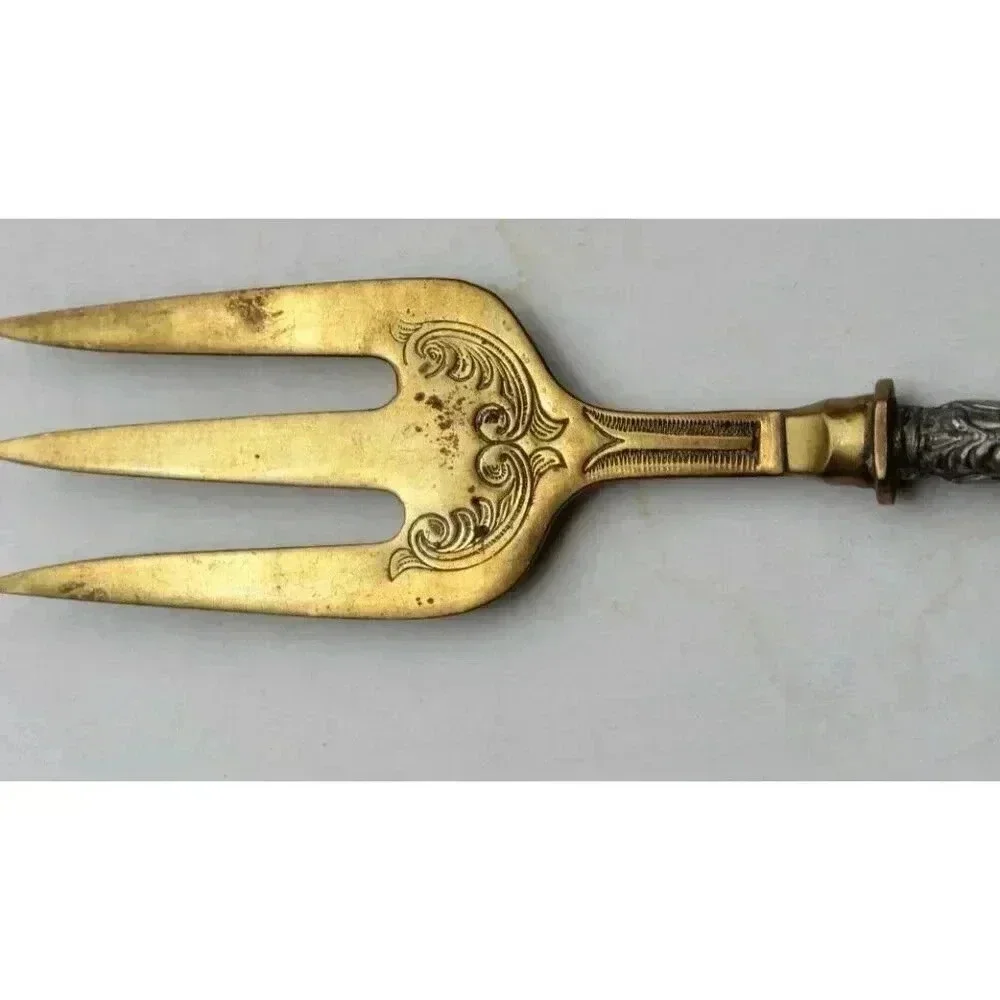 Vtg Antique Victorian Silver Embossed Bread Fork Flatware Silverware